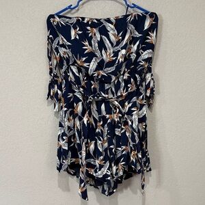 Lori + Mari Bird of Paradise Navy Romper